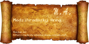 Medzihradszky Anna névjegykártya